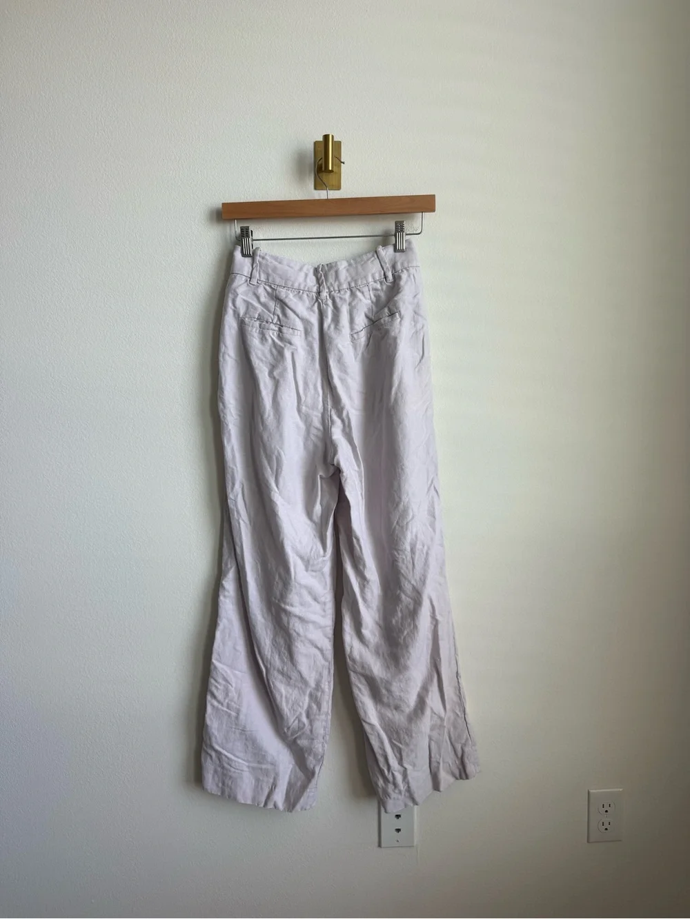 Aritzia Wilfred The Effortless Pant London Grey Linen Lyocell Wide Leg Size 4
